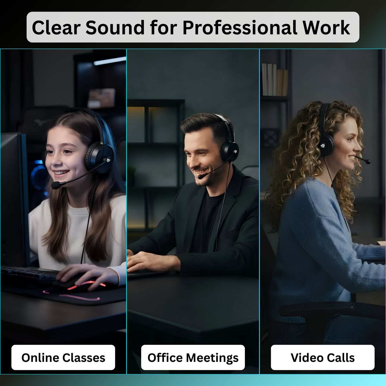New Delhi, Electronics, INR 1239,  USB Headphones With Mic For Laptop & PC &ndash; Metaind MT50