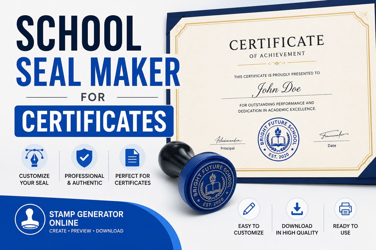 Austin, Software, USD 100,  School Seal Maker For Certificates | Stamp Generator Online