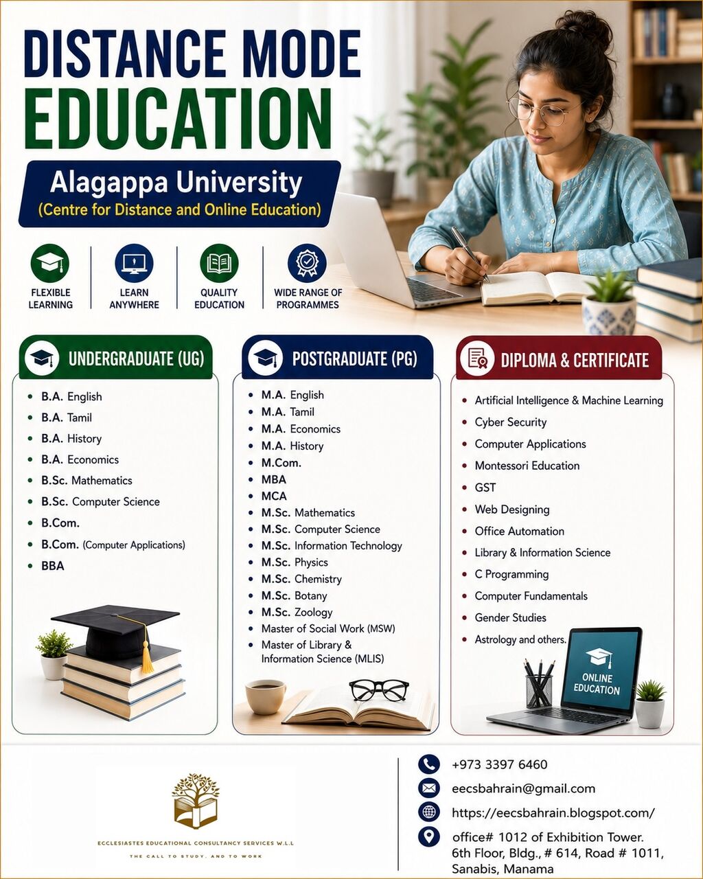 Sanabis, Lessons Offered, Distance Education From India