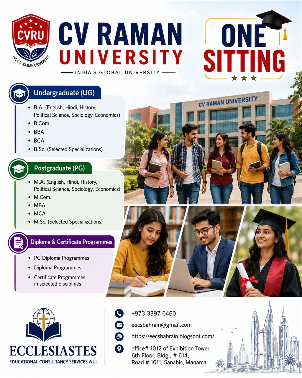 Manama, Lessons Offered, One Sitting Degree With Exam Indian Universites
