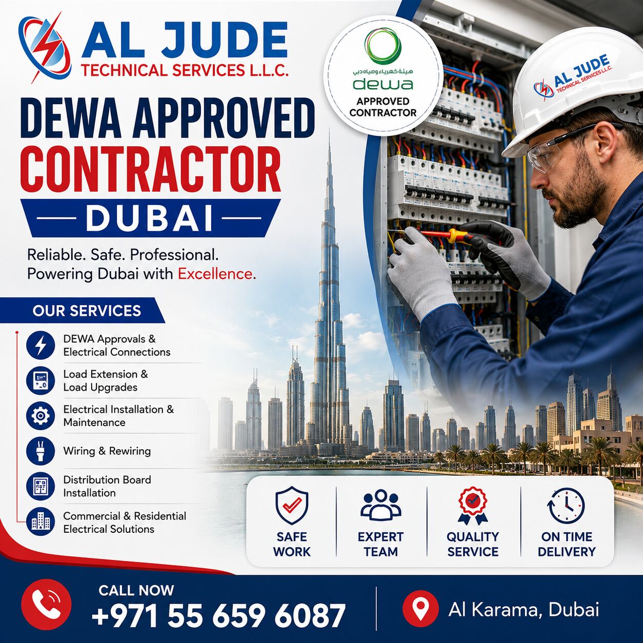 Dubai, Automotive, DEWA Approved Contractor Dubai | AL JUDE Technical Services