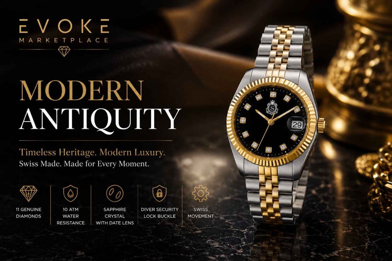 New York, Watches, USD 6000,  Modern Antiquity Swiss Watch | Diamond Mother-of-Pearl Luxury Timepiece