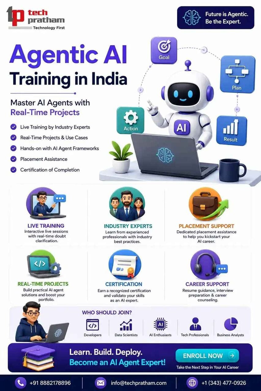 Noida, Education, Agentic AI Training In India | Live Online Course With Real-Time Projects