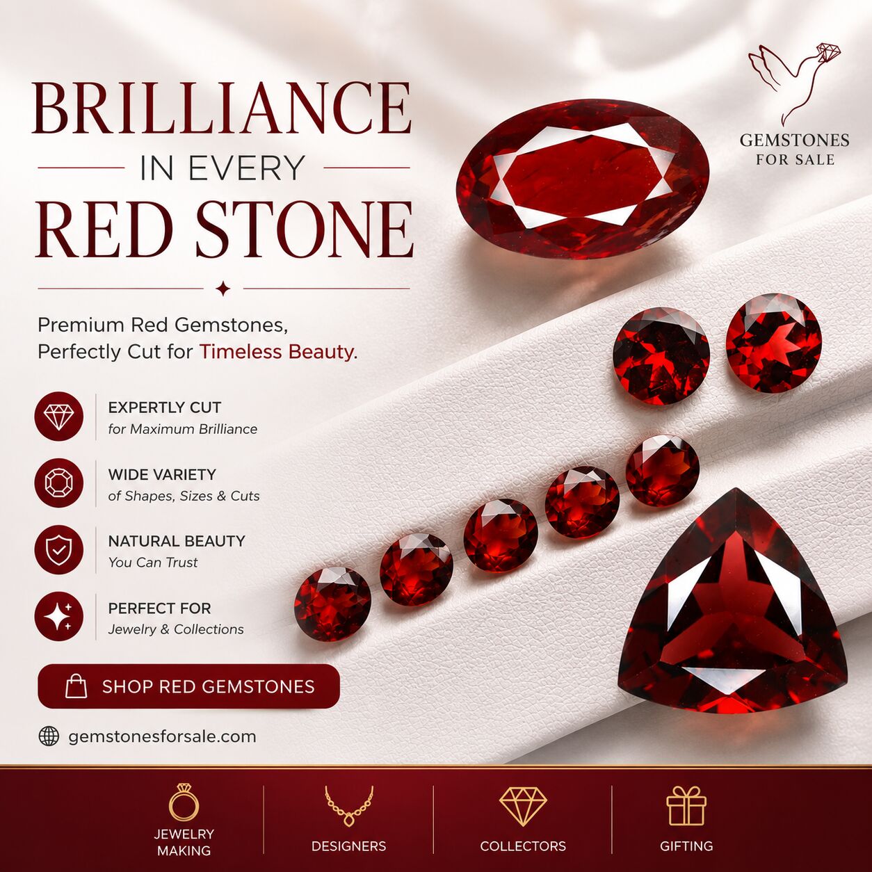 New York, Jewelry, USD 5,  Premium Red Gemstones Collection | Gemstones For Sale