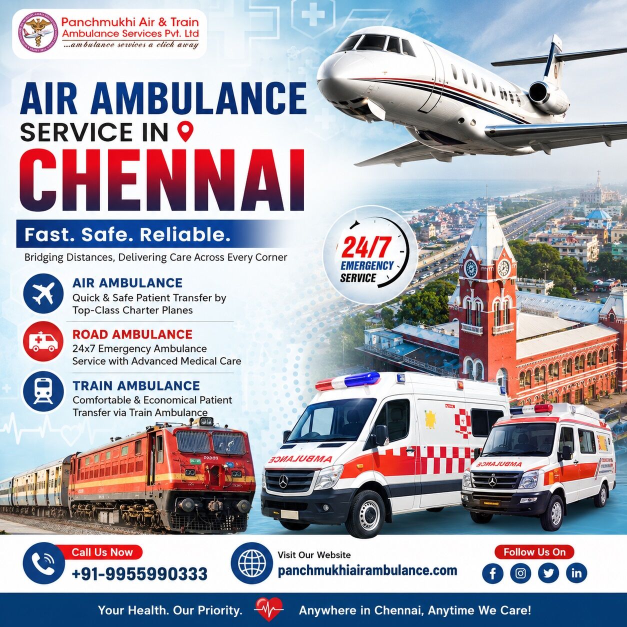 Chennai, Health, The Panchmukhi Air Ambulance Service In Chennai Offers A Safe Patient Transportation