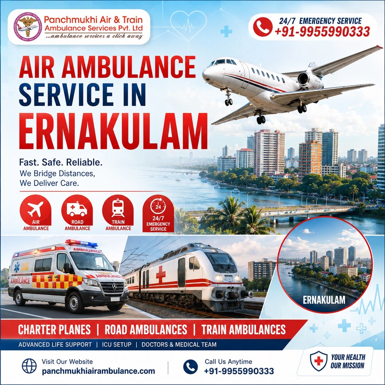 Mumbai, Health, Use Panchmukhi Air Ambulance In Ernakulam For Life-Saving Patient Transfers