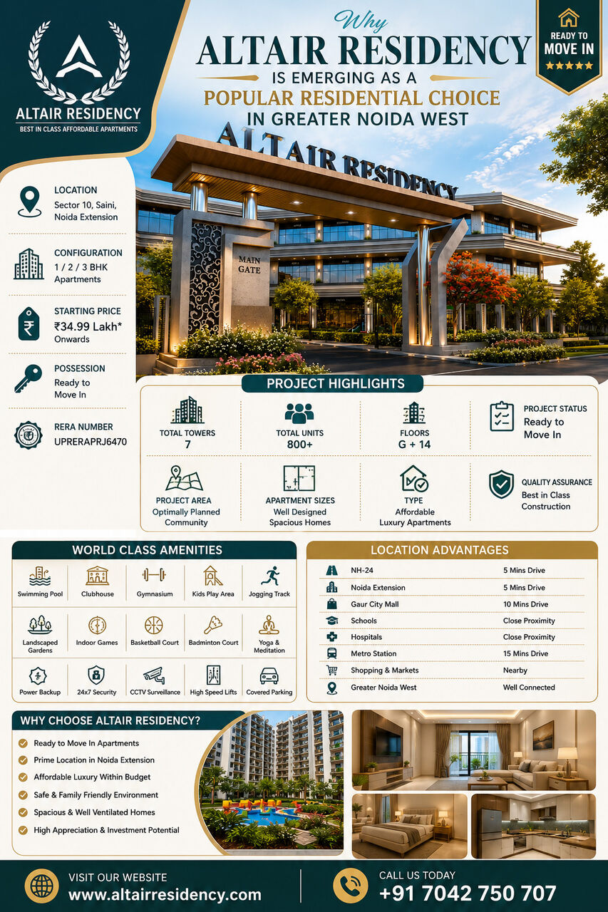 Noida, Real Estate, Altair Residency About Us &ndash; New Address Of Affordable Low-Rise Living In Noida Extension