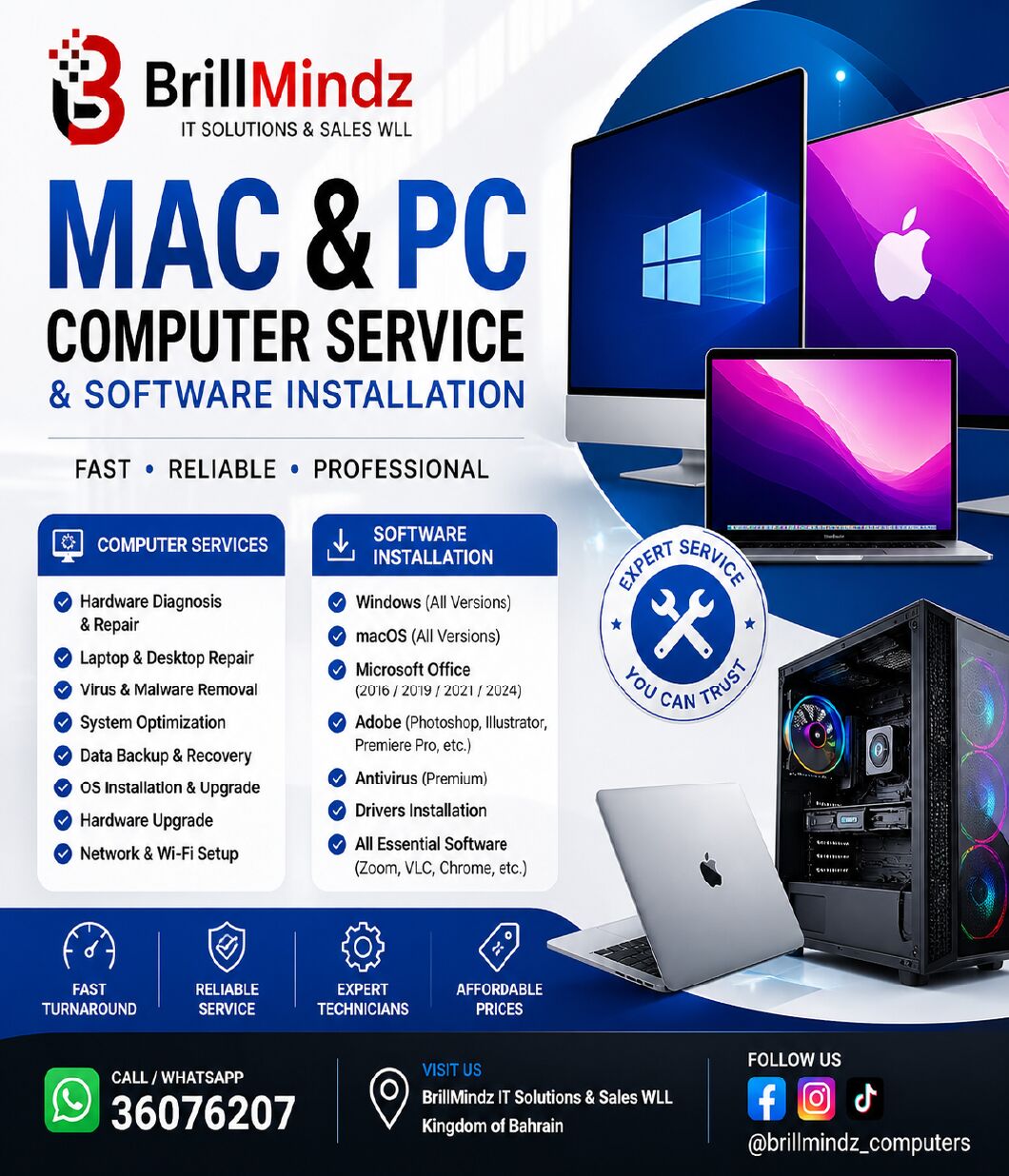 Hoora, Computer, MacOS,Windows Installation ,Laptop Keybaord ,Battery,Ram Upgrade,Replacement