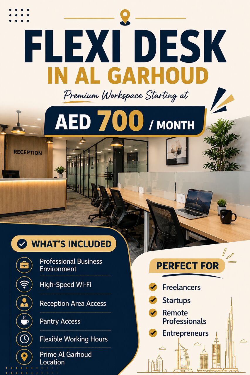 Dubai, Offices, AED 700,  Flexi Desk Al Garhoud Dubai &ndash; AED 700 Monthly