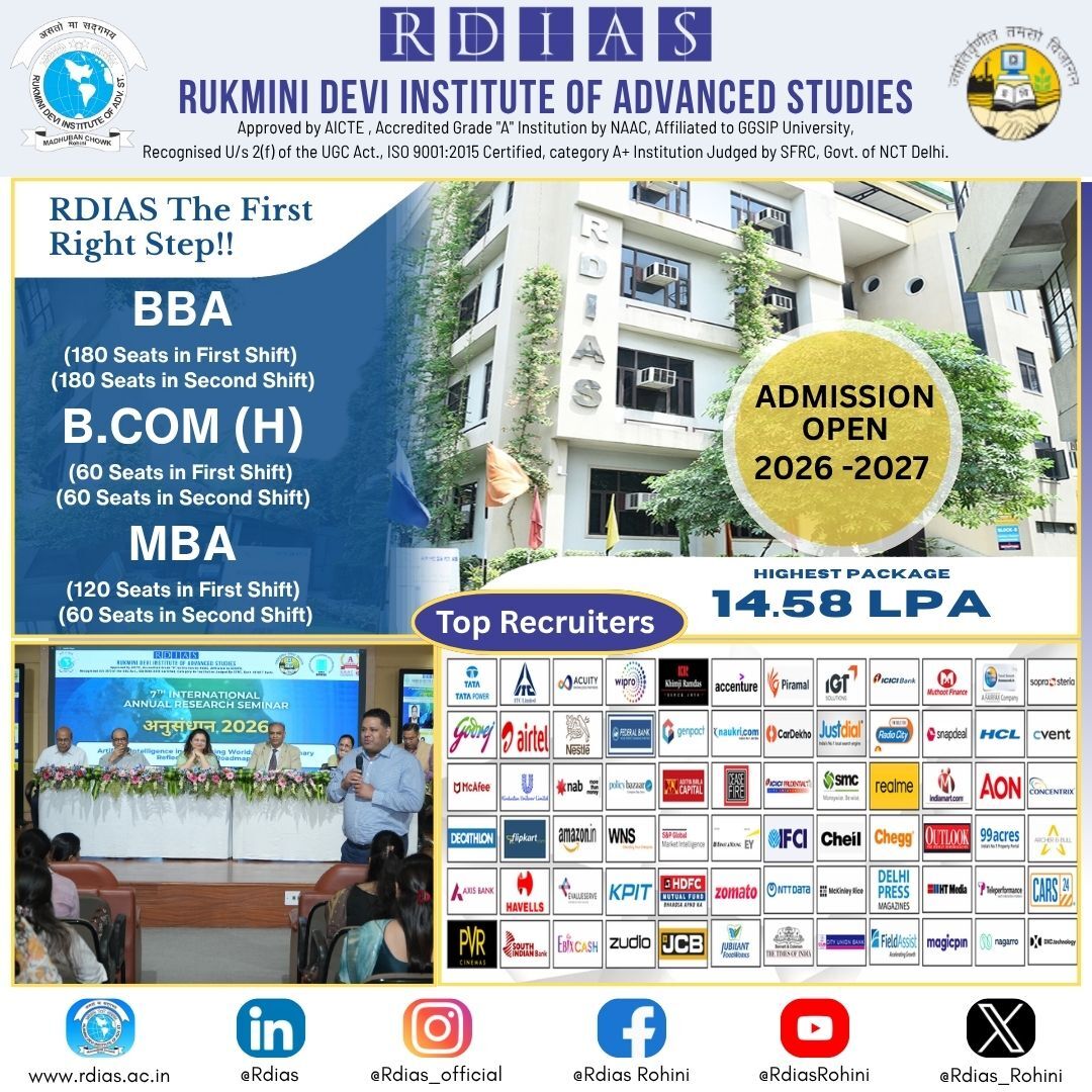 Rohini, Education, Top MBA Colleges In Delhi NCR With Placements - Advance Your Management Career At RDIAS