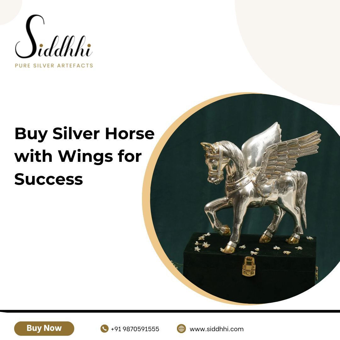 New Delhi, Appliances, INR 225,  Buy Silver Horse With Wings For Success, Power & Vastu Décor | Siddhhi Arts