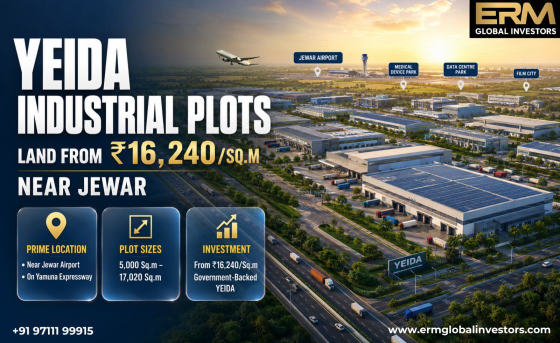 Noida, Industrial Land, YEIDA Industrial Plots | Land From ₹16,240/Sq.m Near Jewar