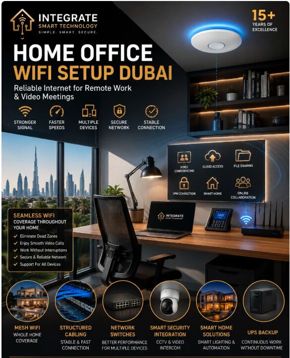 Dubai, Technical, Home Office WiFi Setup Dubai | Reliable Internet For Remote Work & Video Meetings