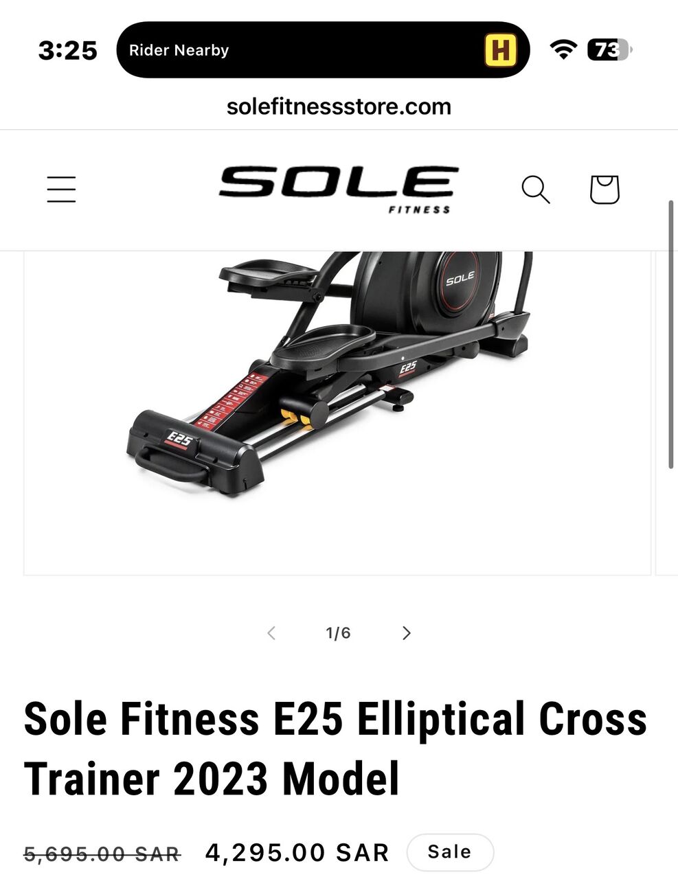 Dammam, Sporting Goods, SAR 2,  Sole Fitness E25 Elliptical Machine - Unused