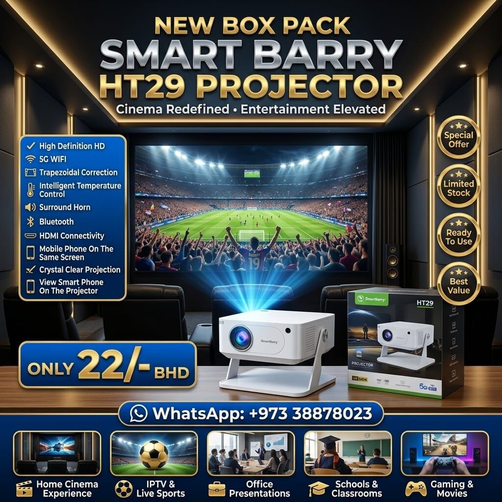 Manama, Tablet Computers, BHD 22,  New BoxPack Projector Builtin 5G WiFi You Can Play YouTube Mobile Phone On The Same Screen