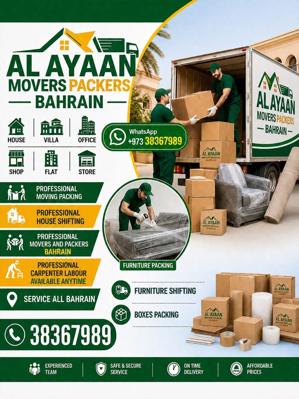 Saar, Labor/Moving, Al Ayaan Mover Packers Villa Apartments Flat Etc Packing Unpacking Cheap Price Profesional
