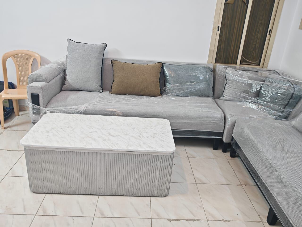 Riyadh, Furniture, SAR 700,  Brand New 7 Seater Sofa,1 Single Bed,1 Tea Table