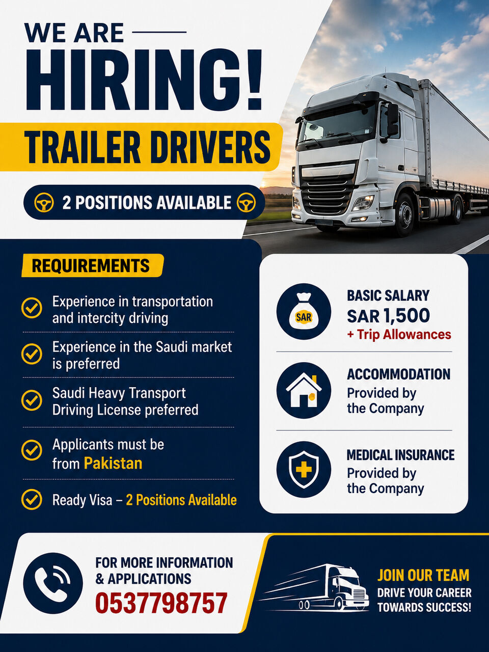Riyadh, Jobs, TRAILER DRIVERS