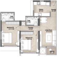 Pune, Real Estate For Sale, INR 12500000,  2 BR,  750 Sq. Feet,  2BHK Sale In Godrej Ivara Upper Kharadi