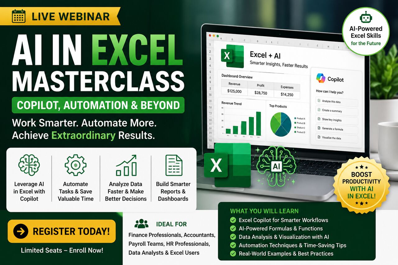 New York, Education, Master AI In Excel With Copilot &ndash; Live Training For Professionals