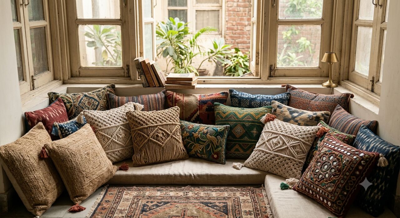 Mumbai, Household Items, INR 599,  Covers For Cushions Hand Block Printed Cotton Cushion Covers | Theindiglobal