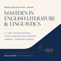 Master&rsquo;s In English Literature & Linguistics &ndash; Cambridge Tutor With British & American Sch
