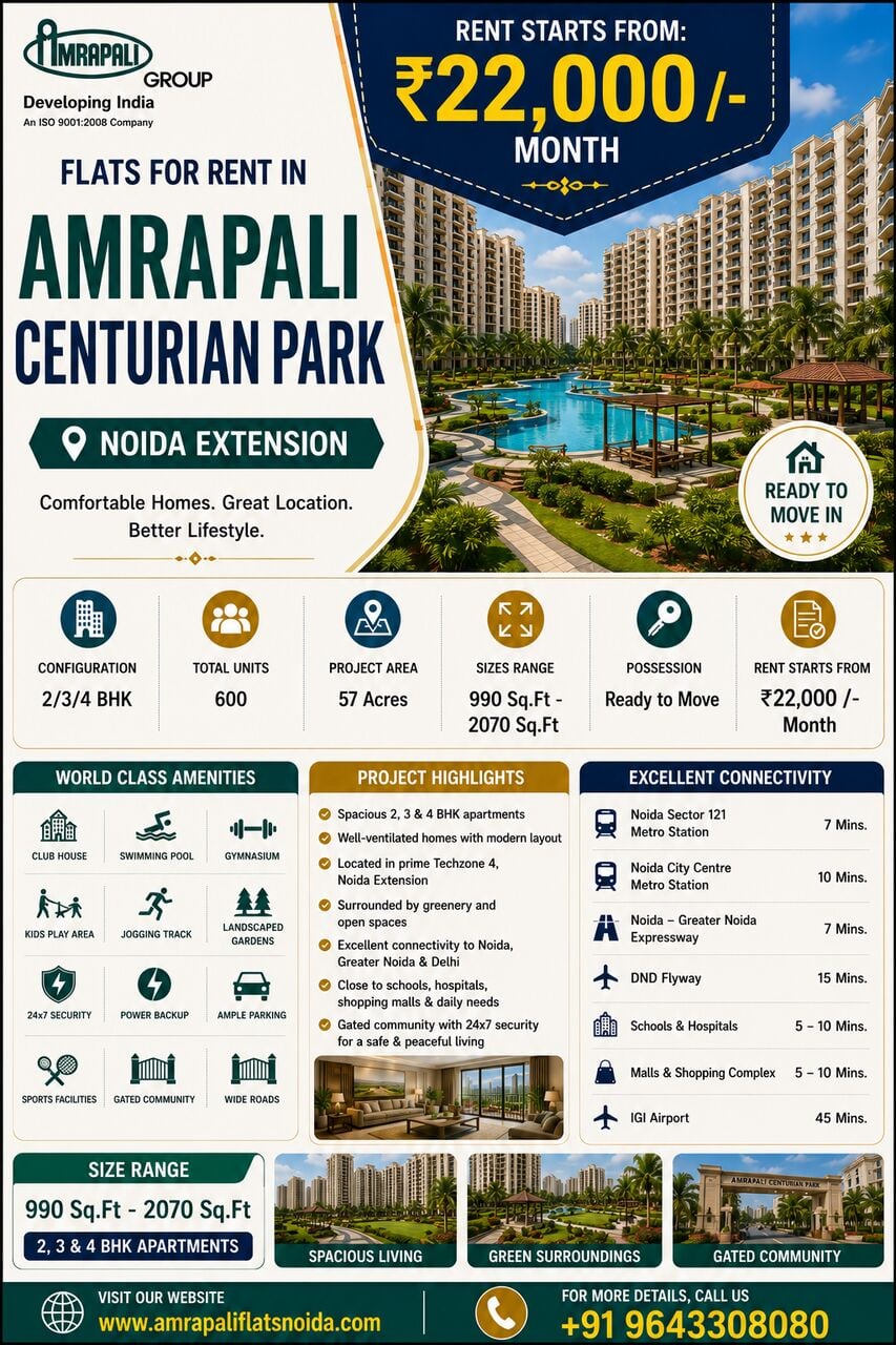 Noida, Real Estate, Check Out A Magnificent 4 BHK Villa For Rent At Amrapali Dream Valley Villas, A Prime Loca
