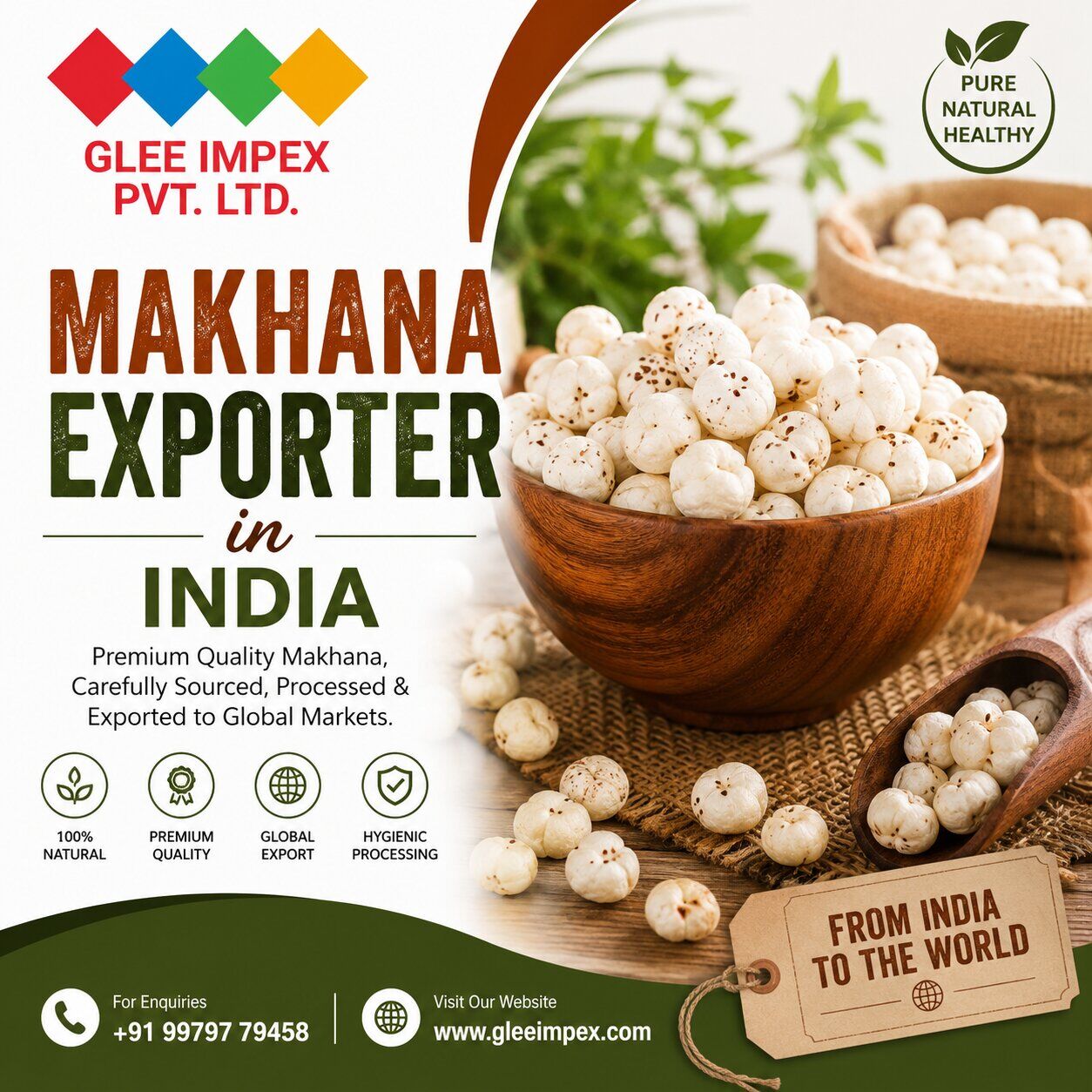 Mumbai, Food, Best Exporter Company In India For Premium Makhana | GLEE IMPEX