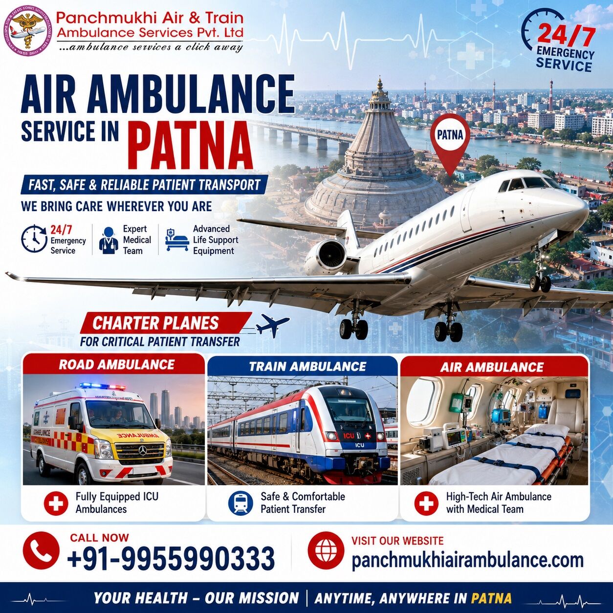 Mumbai, Health, Panchmukhi Air Ambulance In Patna- Rapid Medical Transport On Time