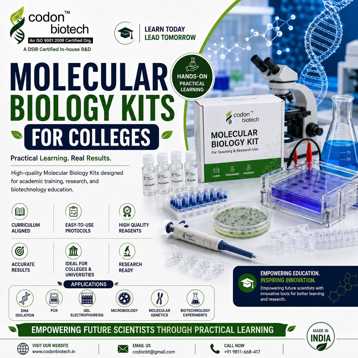 Noida, Lessons Offered, Molecular Biology Kits For Colleges &ndash; Practical Learning Solutions For Biotechnology Educa