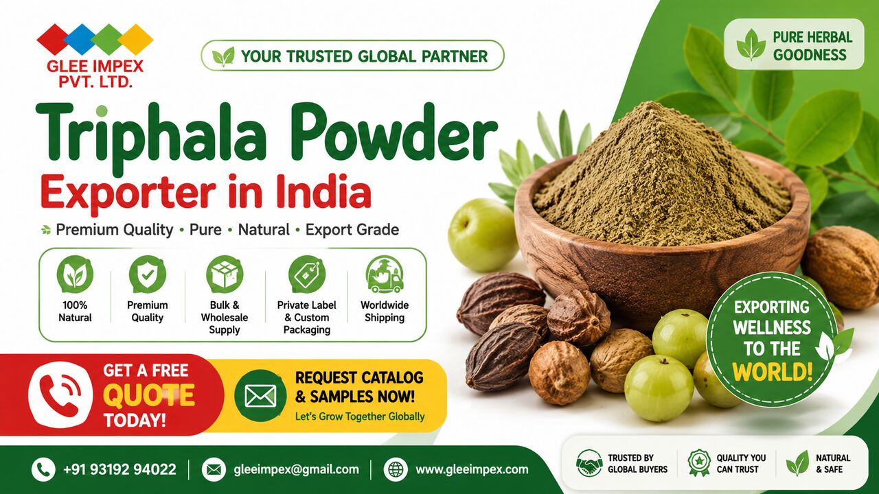 Mumbai, Businesses For Sale, Premium Triphala Powder Exporter In India | Bulk Supplier & Worldwide Export | GLEE IMPEX