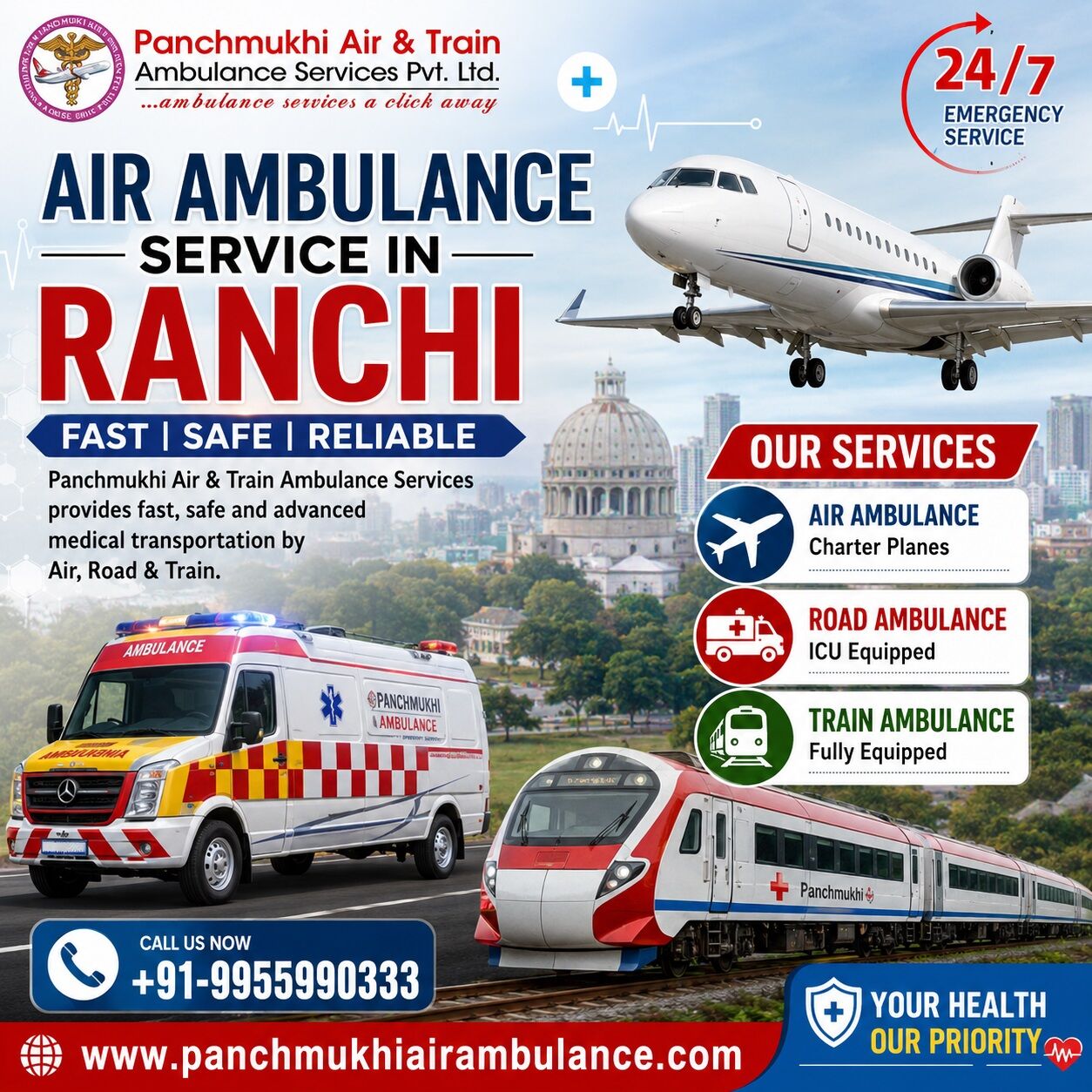 Ranchi, Health, Panchmukhi Best Patient Shifting Ambulance In Ranchi - Swift Patient Transfer