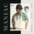 INR 649,  Knit T Shirt Mens &ndash; Premium Half Sleeve Streetwear By Maniac Life