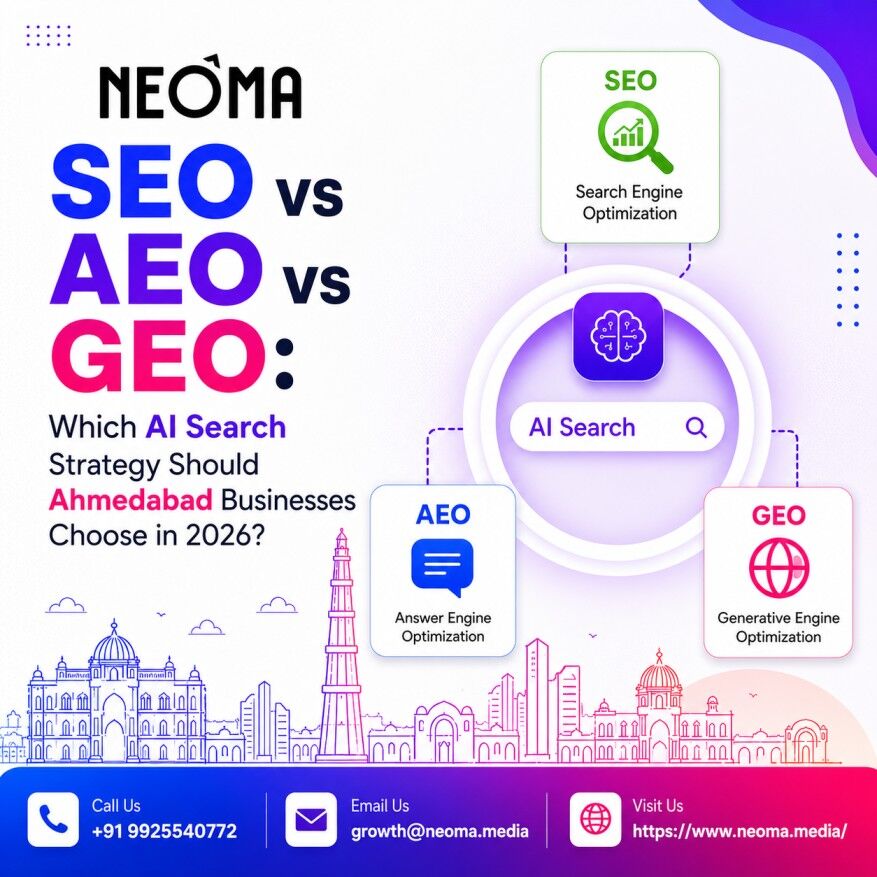 Ahmedabad, Marketing, SEO Vs AEO Vs GEO: Complete Guide To Generative Engine Optimization & AI Search Strategy