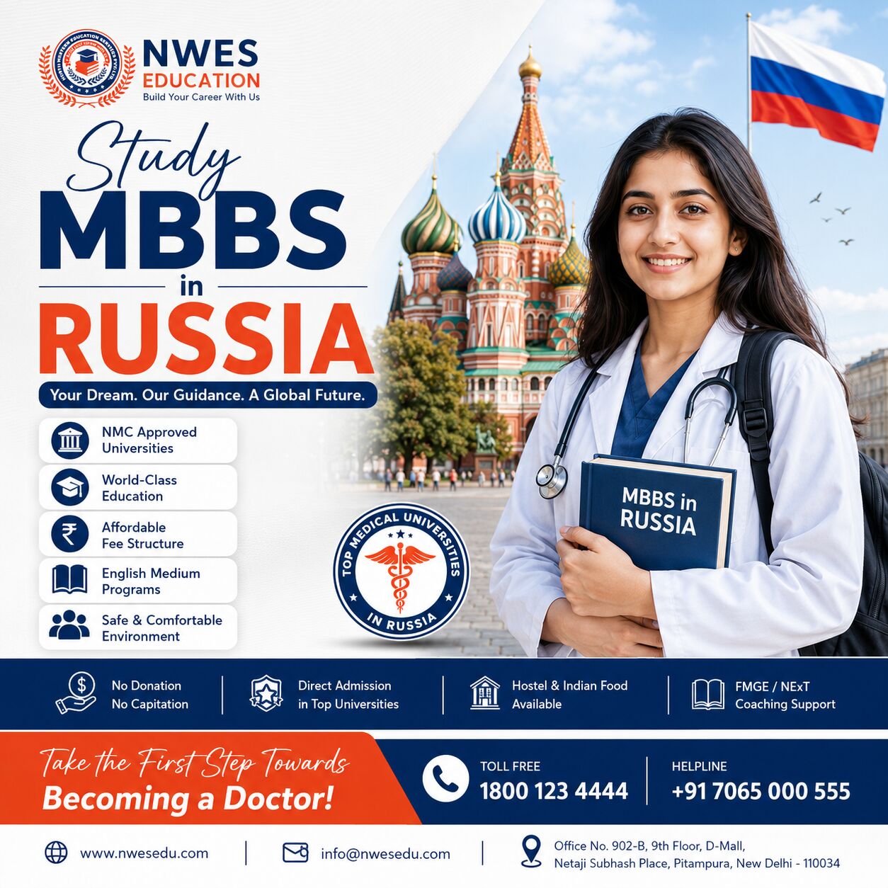 Mumbai, Counseling, 🚀 Your MBBS Dream? Russia Says: “Let’s Go!” 🇷🇺🩺