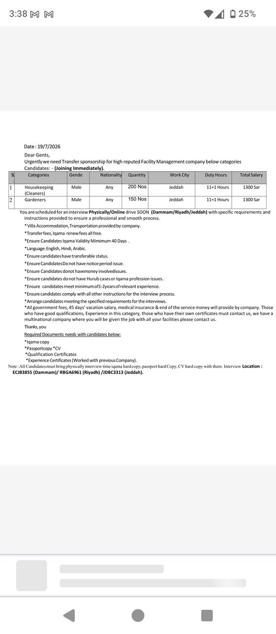 Dammam, Jobs, Howskippen