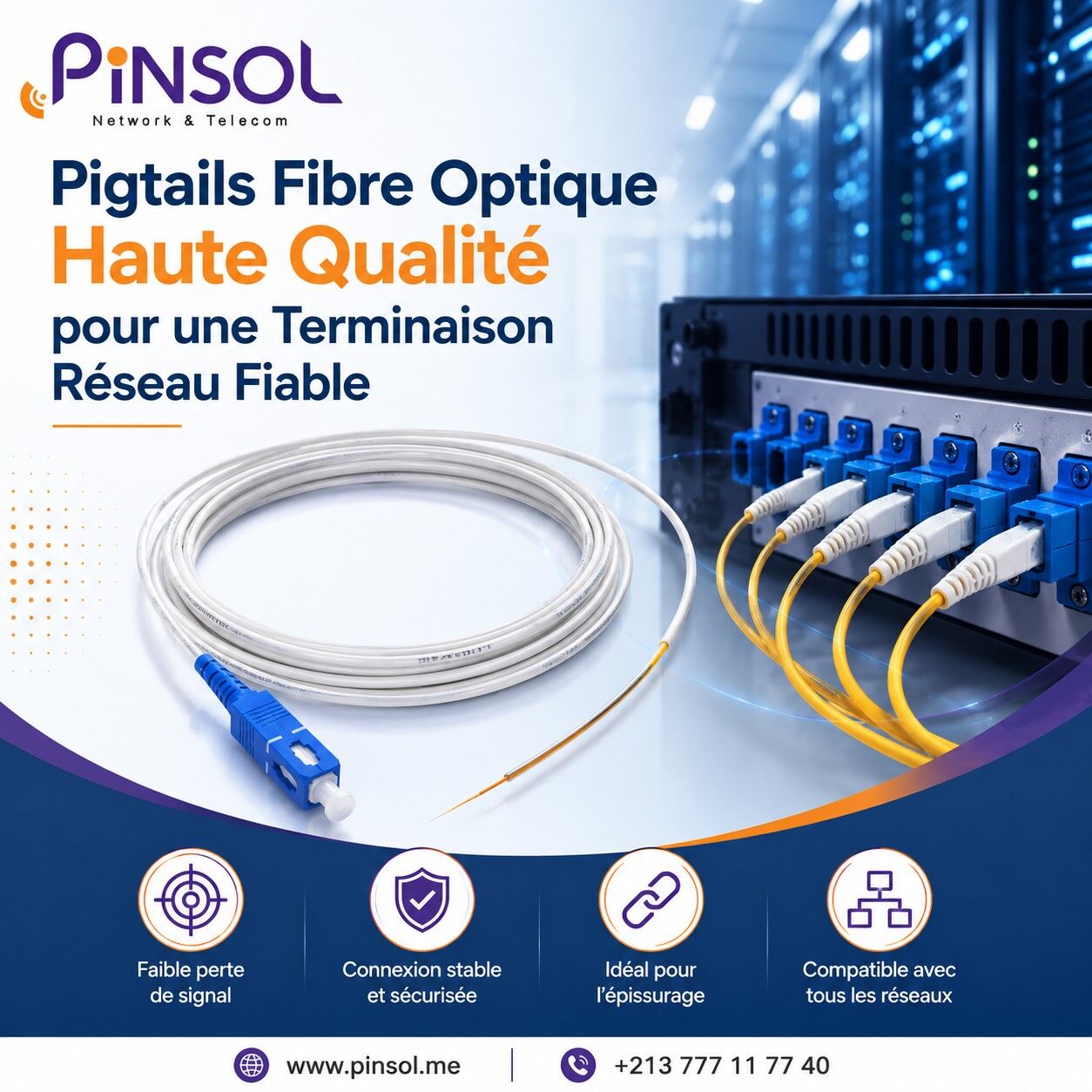 Algiers, Computers, Pigtails Fibre Optique Haute Qualité Pour Une Terminaison Réseau Fiable