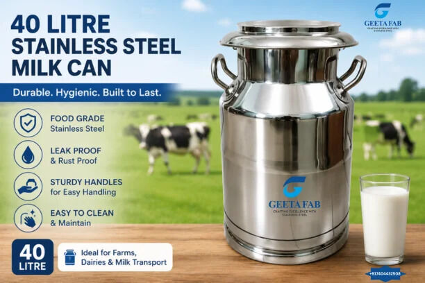 Mumbai, Food, Premium 40 Litre Stainless Steel Milk Can &ndash; Food-Grade AISI 304 | Geeta Fab