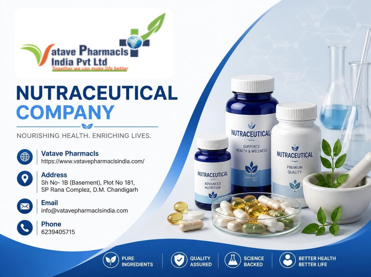 Chandigarh, Health, Nutraceuticals Manufacturer Companies In India | Vatave Pharmacls