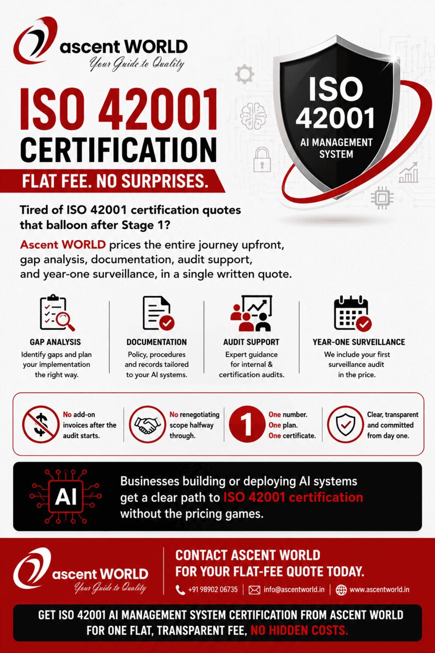 Mumbai, Business, ISO 42001 Certification. Flat Fee. No Surprises.