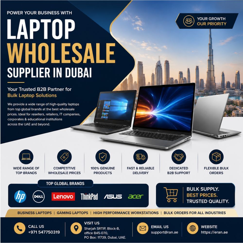 Dubai, Electronics, AED 100,  Premium Bulk Laptop Supplier In Dubai With Genuine Global Brands