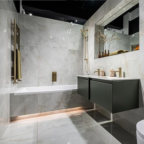 London, Materials, GBP 32,  Polished Marble Effect Porcelain Tiles For Bathrooms
