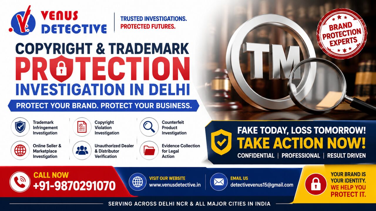 New Delhi, Legal, Copyright & Trademark Protection Investigation In Delhi | Brand Protection Experts | Venus
