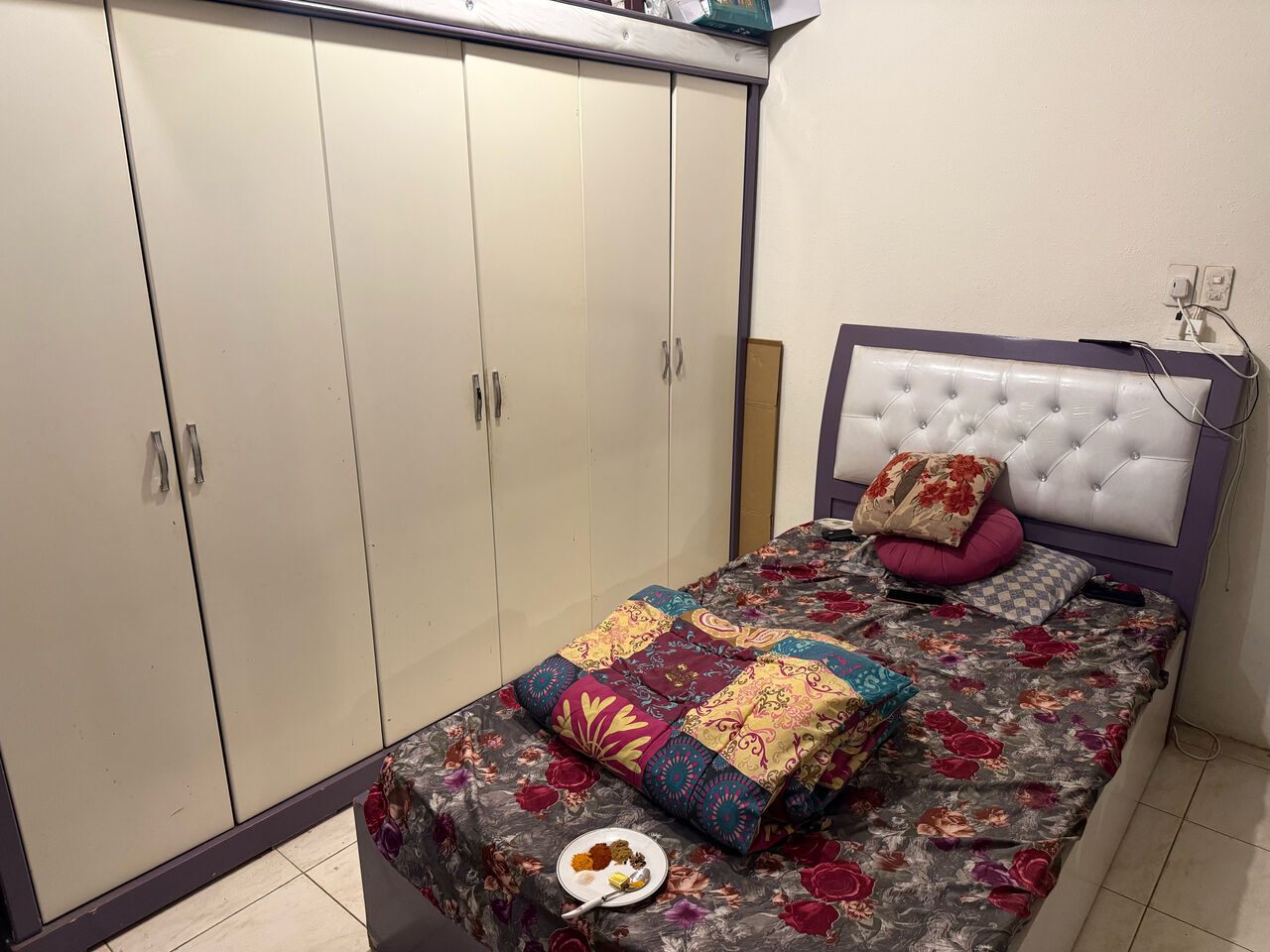 Jubail, Furniture, SAR 1200,  All Matching Purple And Cream Color Bedroom Items