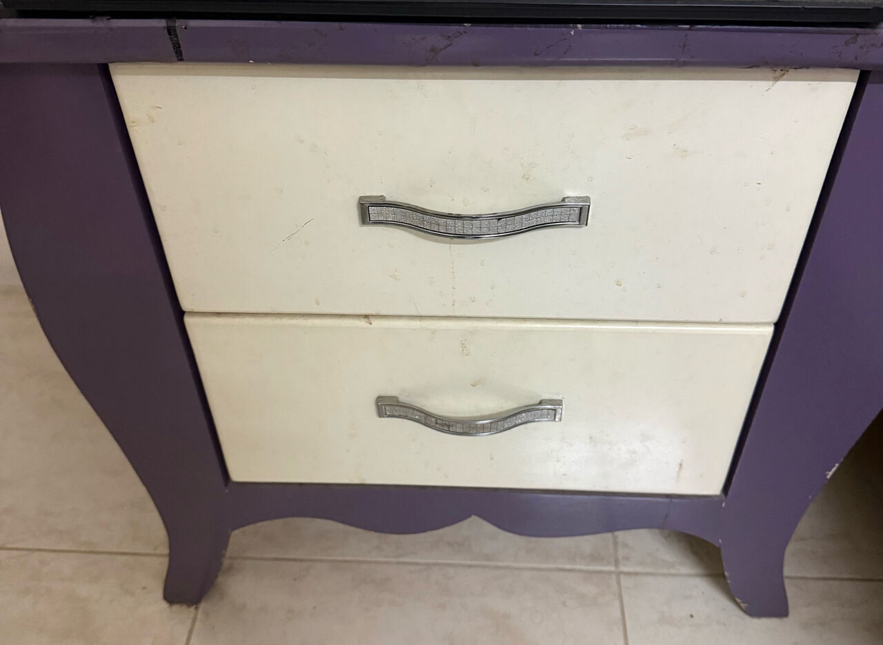 Jubail, Furniture, SAR 1200,  All Matching Purple And Cream Color Bedroom Items
