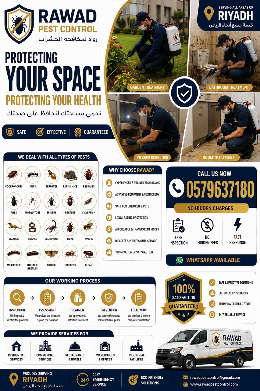 Riyadh, Pest Control, 🚀 Say Goodbye To Pests With RAWAD Pest Control