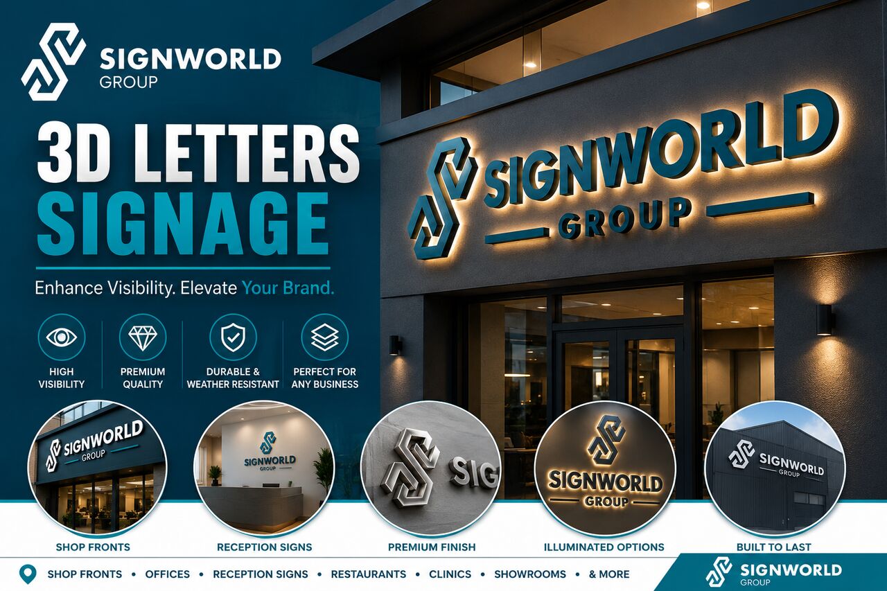 Manchester, Business, 3D Letters Signage For Professional Business Branding