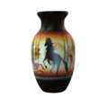 USD 33,  Born Free Horses Vase - Handmade Art Pottery For Sale
