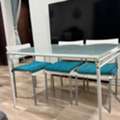 SAR 160,  Dinning Table With Three Chair And Ikea Coffee Table