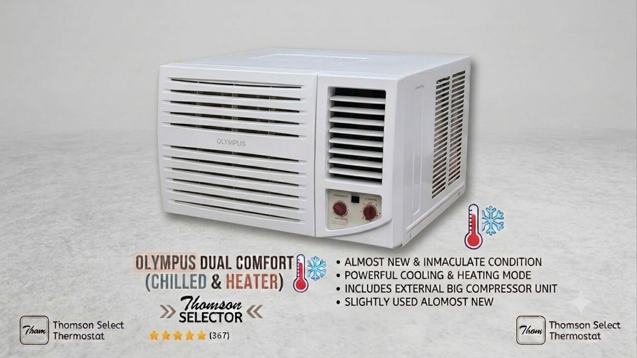 Riyadh, Air Conditioners, SAR 650,  𝗢𝗹𝘆𝗺𝗽𝘂𝘀 𝗪𝗶𝗻𝗱𝗼𝘄 𝗔𝗖 | 𝟭.𝟱 𝗧𝗼𝗻 | 𝗗𝘂𝗮𝗹 𝗖𝗼